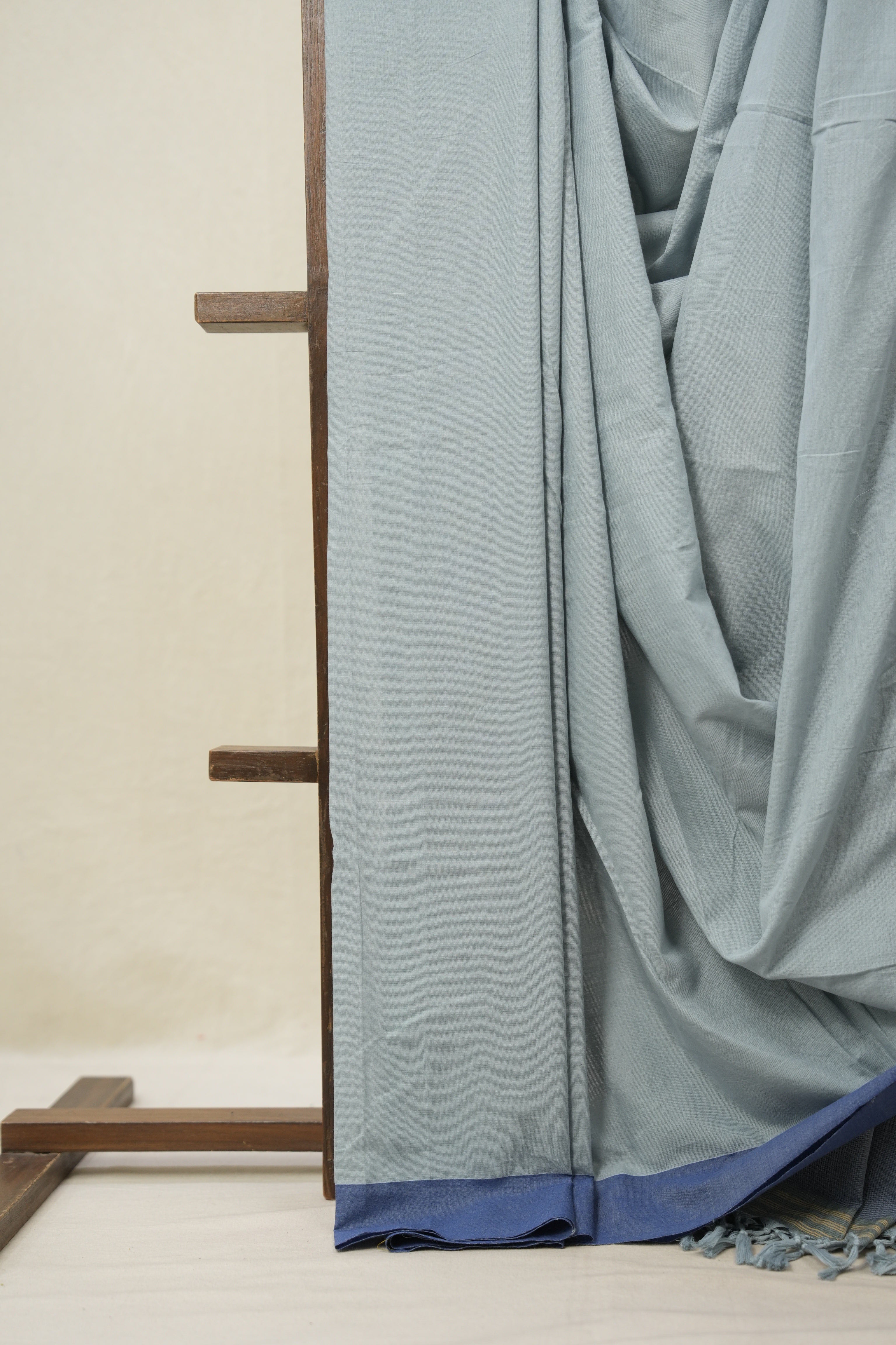 Powder Blue Plain Cotton Ilkal Saree - SRPBPCIS776