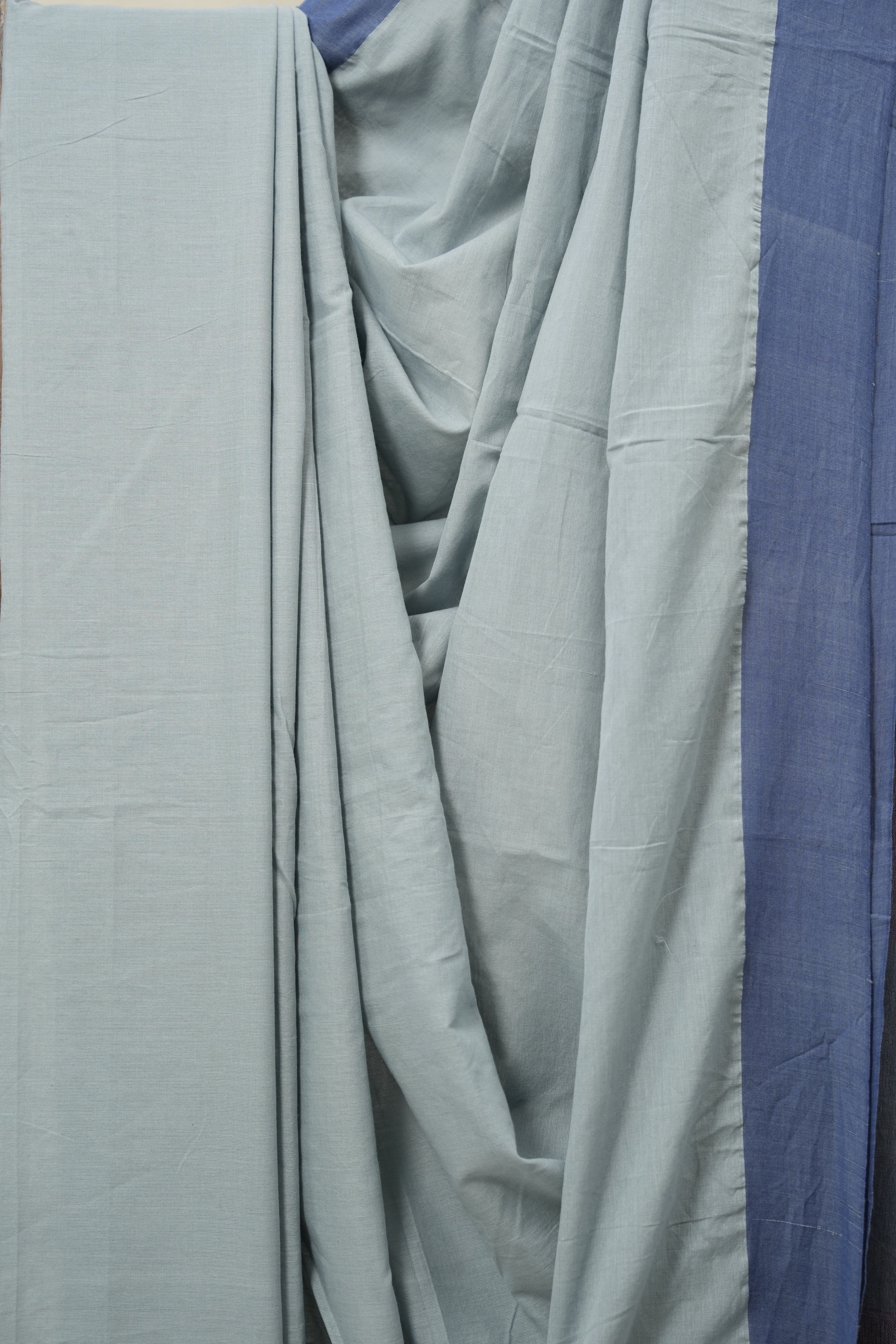 Powder Blue Plain Cotton Ilkal Saree - SRPBPCIS776