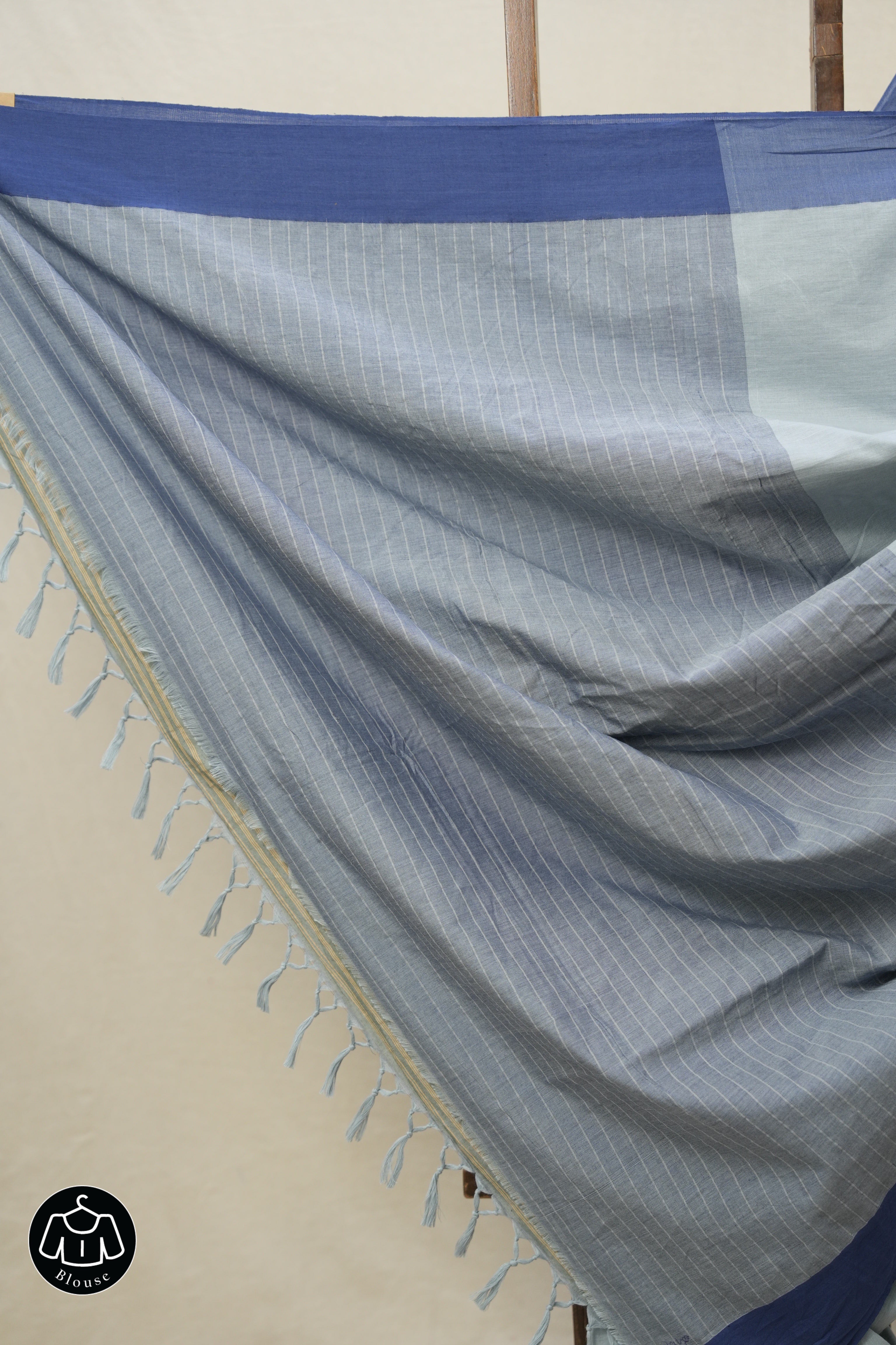 Powder Blue Plain Cotton Ilkal Saree - SRPBPCIS776