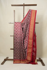 Silver Pochampalli Silk Ikat Saree - SRSPSIS184