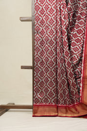 Silver Pochampalli Silk Ikat Saree - SRSPSIS184