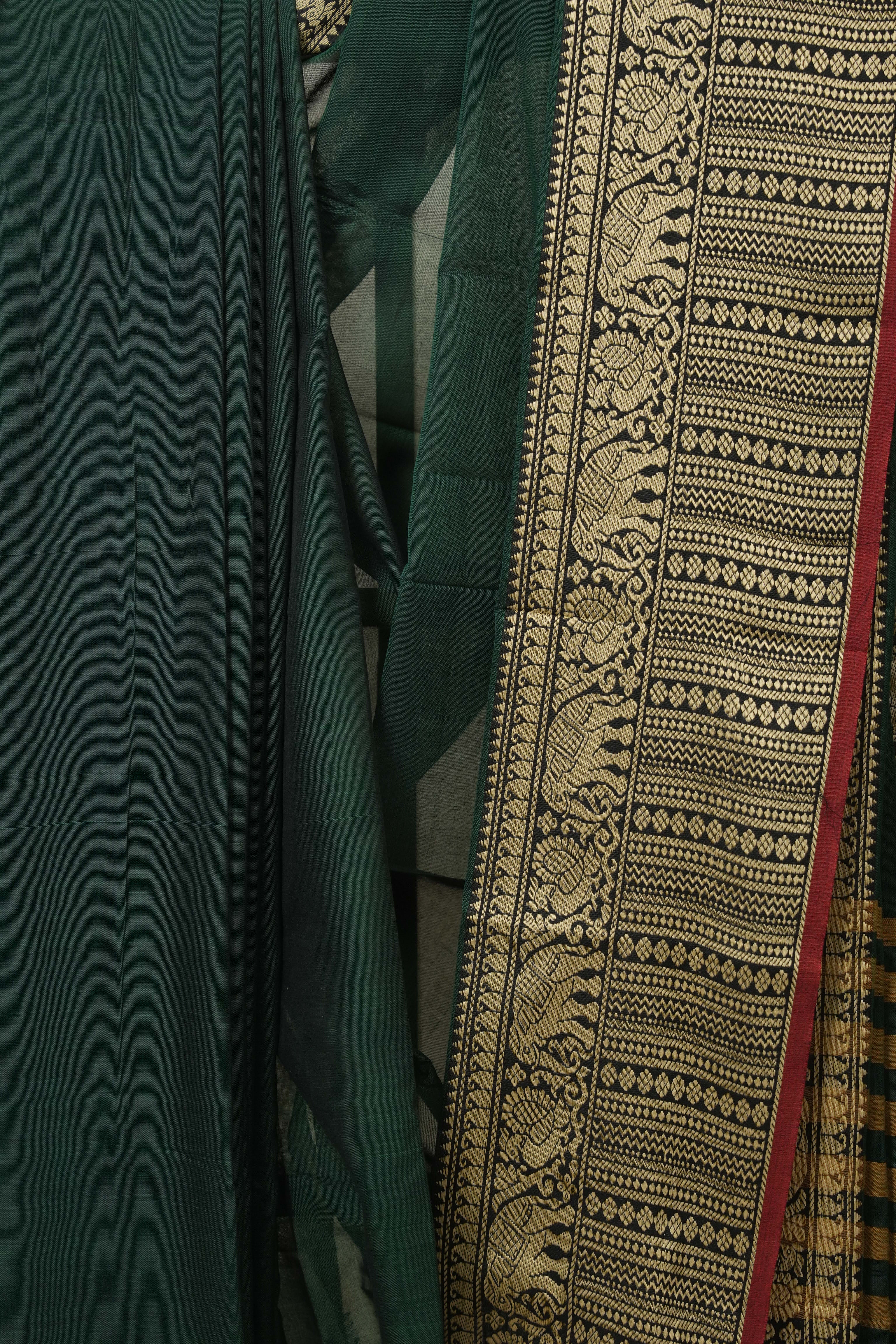 Green Narayan Peth Cotton Saree - SRGNPCS17