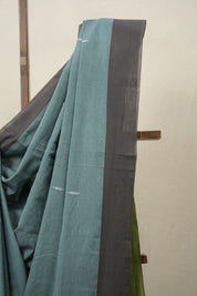 Teal Blue Plain Cotton Ilkal Saree - SRTBPCIS774