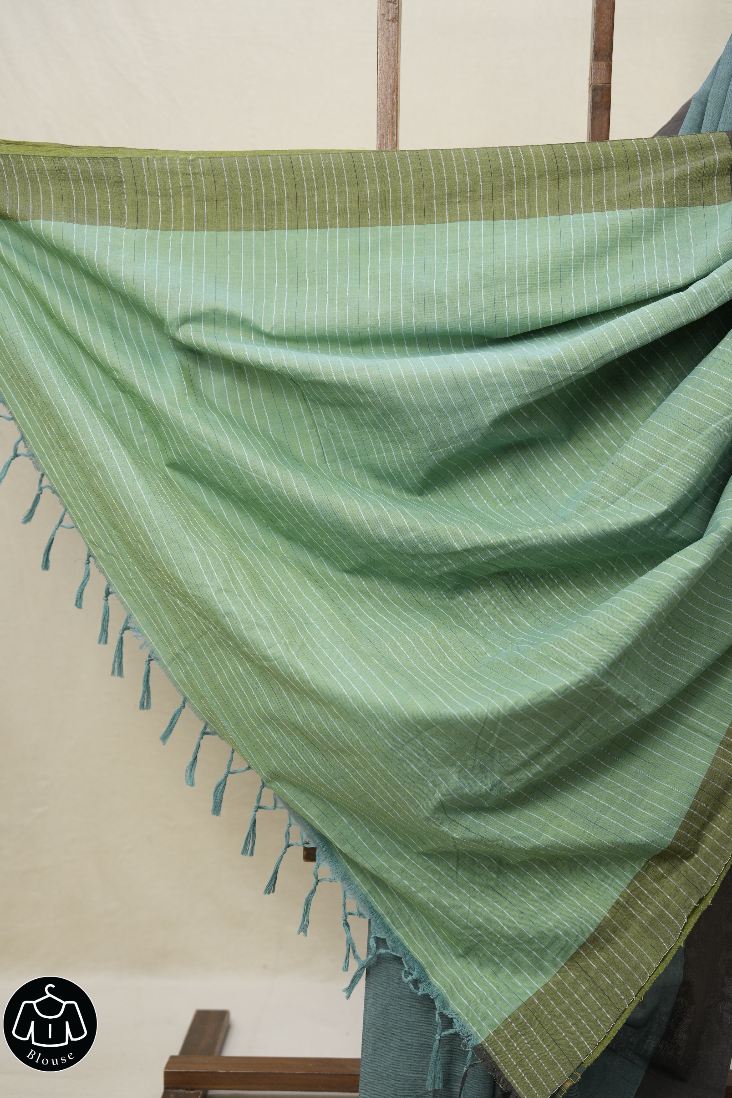 Teal Blue Plain Cotton Ilkal Saree - SRTBPCIS774