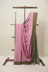 Pink Plain Cotton Ilkal Saree - SRPPCIS773