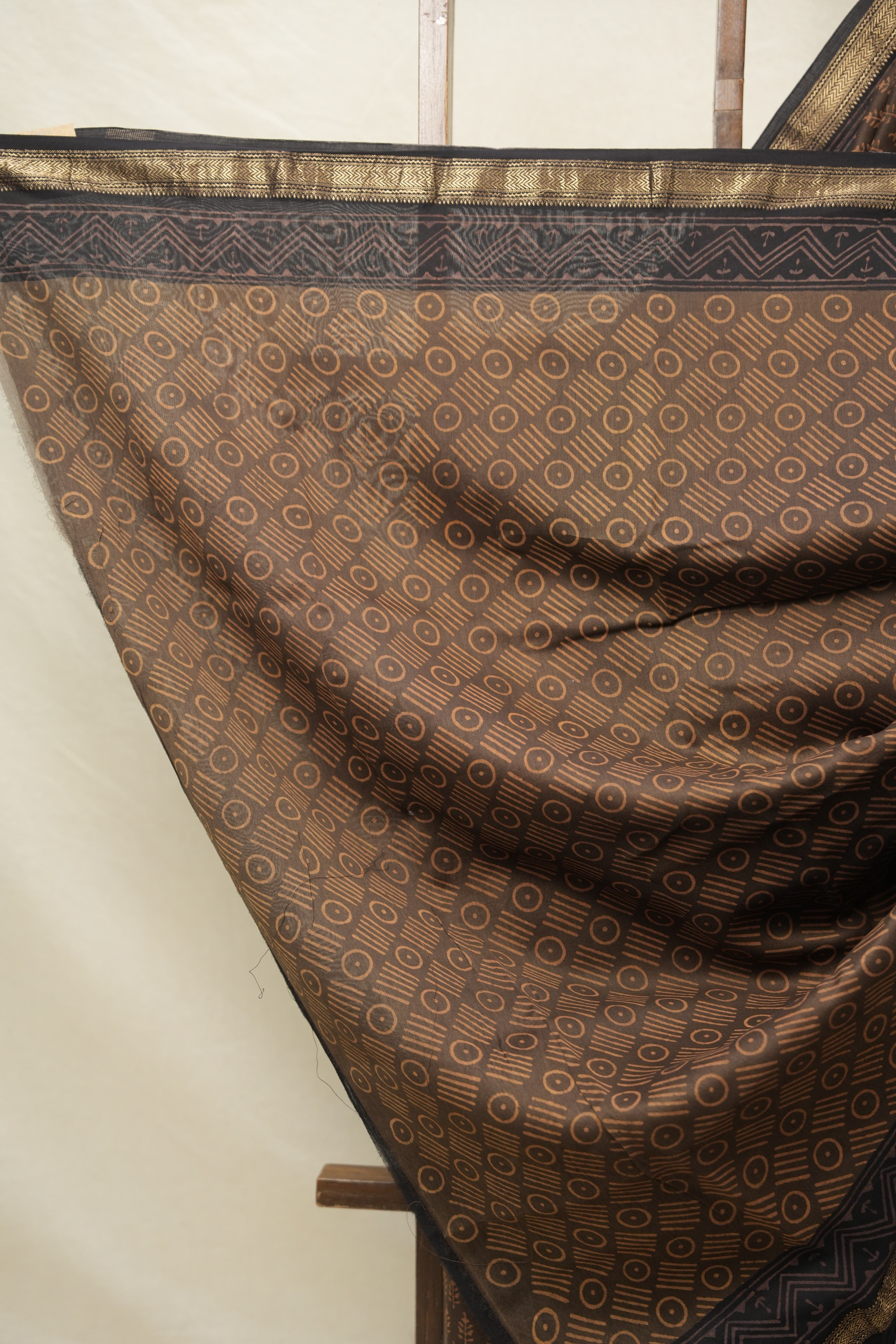 Moss Green HBP Cotton Silk Saree With Maheshwari Border - SRMGCSS1417