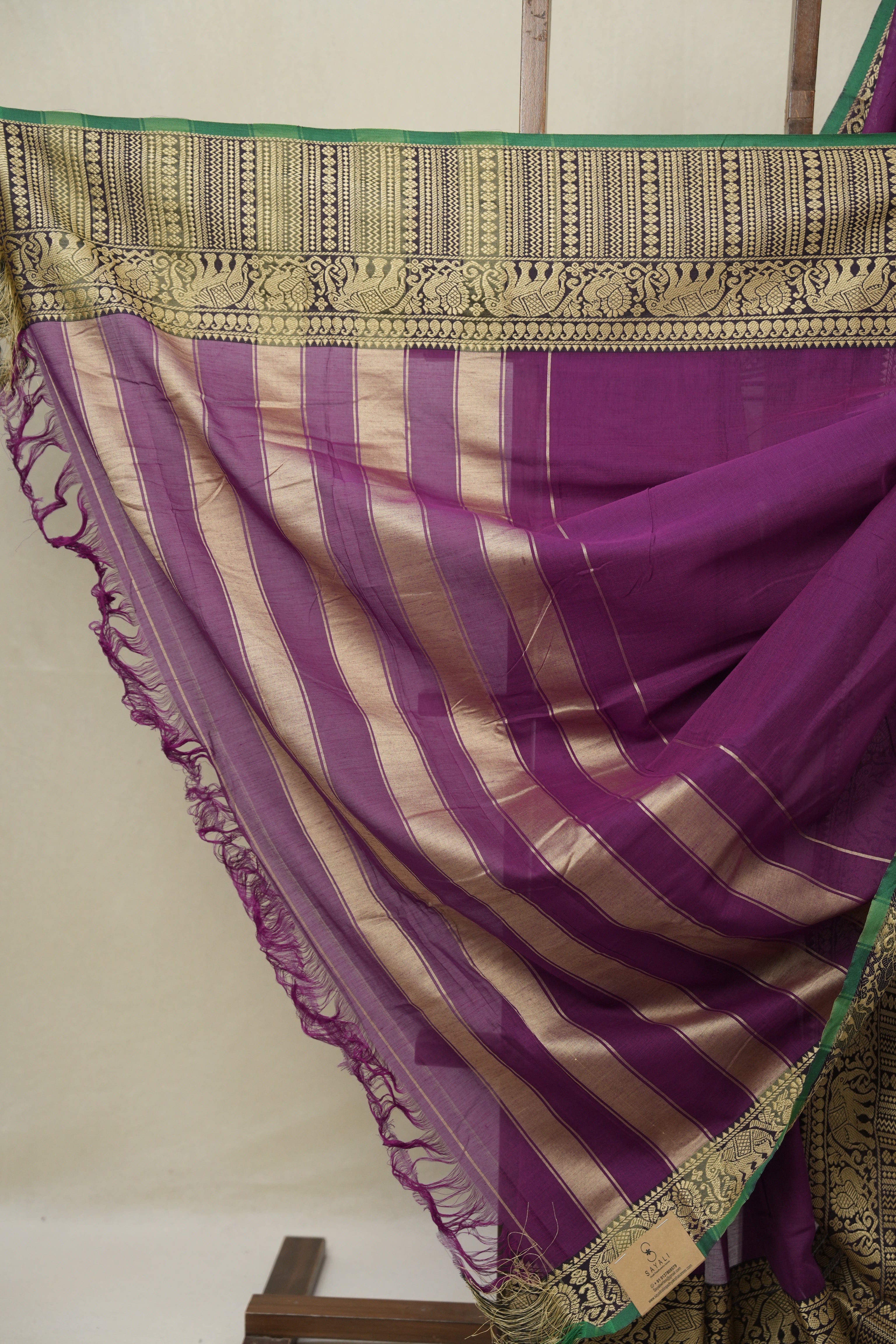 Purple Narayan Peth Cotton Saree- SRPGNPCS09