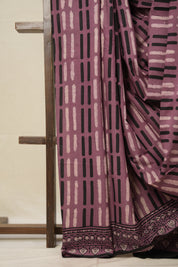 Dark Onion HBP Cotton Saree - SRDOCS2754