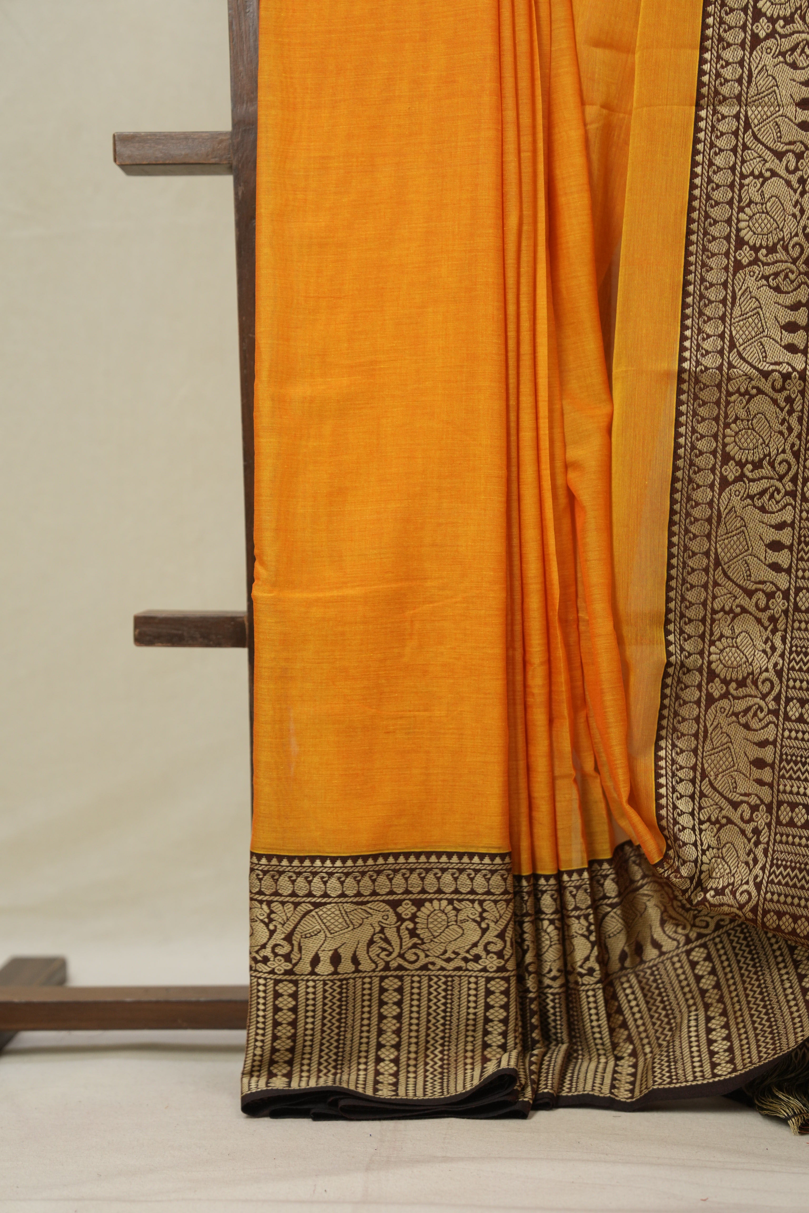 Orange  Narayan Peth Cotton Saree- SRONPCS10