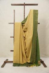 Sand Yellow Plain Cotton Ilkal Saree - SRSYPCIS772