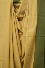 Sand Yellow Plain Cotton Ilkal Saree - SRSYPCIS772