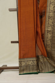 Rust Brown Narayan Peth Cotton Saree- SRRBNPCS11