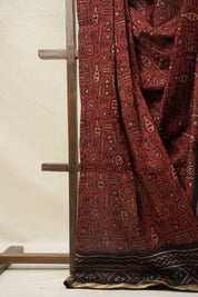 Maroon HBP Cotton Silk Saree With Maheshwari Border - SRMCSS1407