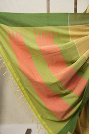 Sand Yellow Plain Cotton Ilkal Saree - SRSYPCIS772