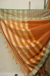 Rust Brown Narayan Peth Cotton Saree- SRRBNPCS11