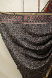 Maroon HBP Cotton Silk Saree With Maheshwari Border - SRMCSS1407