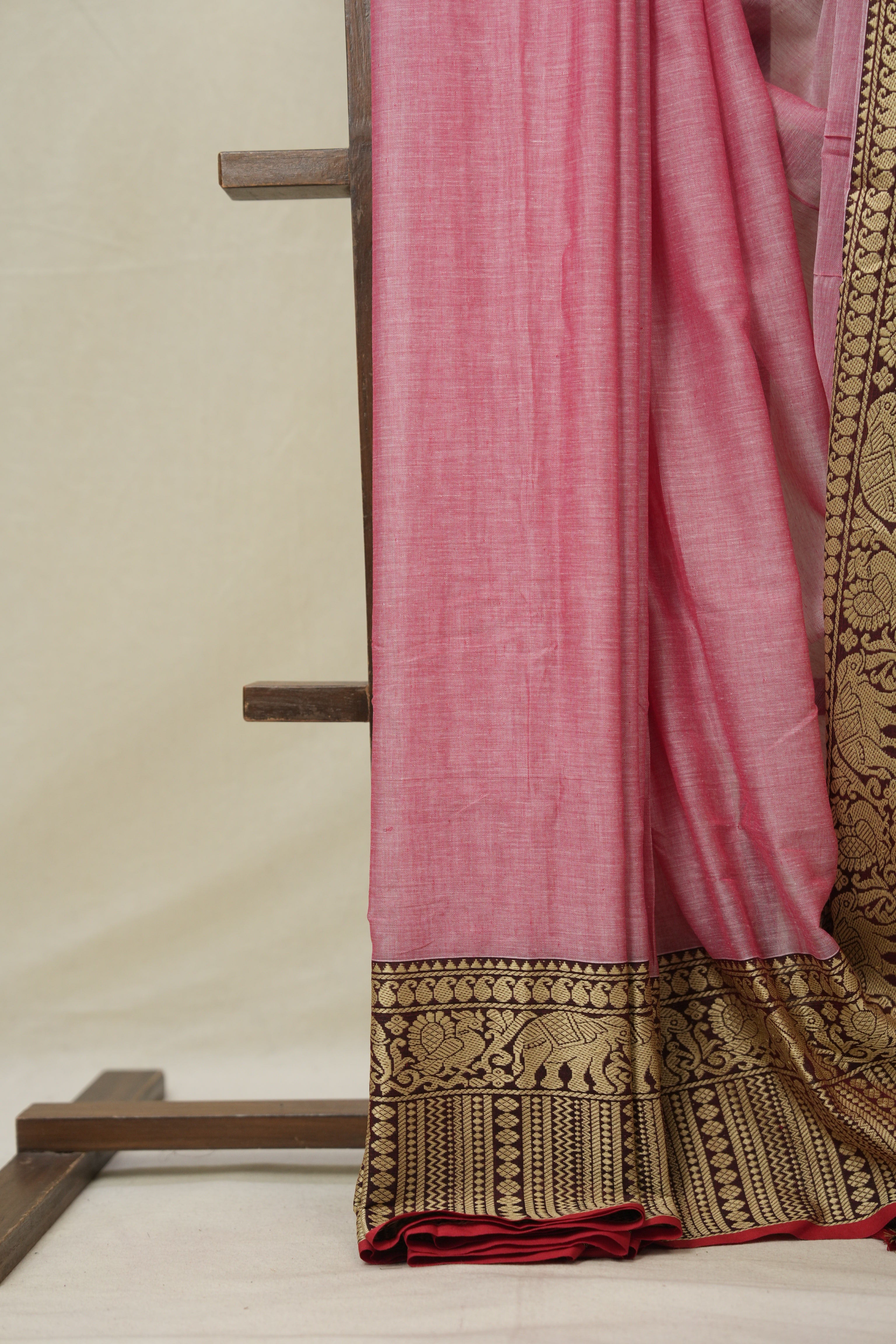Carrot Pink Narayan Peth Cotton Saree - SRCPNPCS18