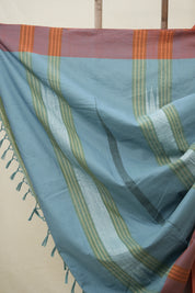 Two Tone Teal Plain Cotton Ilkal Saree - SRTTTPCIS770