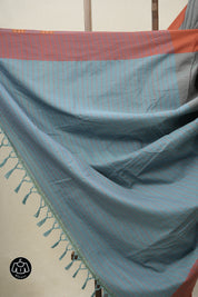 Two Tone Teal Plain Cotton Ilkal Saree - SRTTTPCIS770