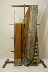 Golden Khaki Narayan Peth Cotton Saree - SRGKNPCS19