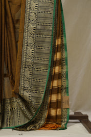 Golden Khaki Narayan Peth Cotton Saree - SRGKNPCS19