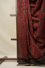 Maroon HBP Cotton Silk Saree With Maheshwari Border - SRMCSS1409