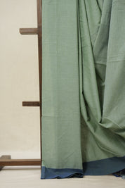 Sage Green Plain Cotton Ilkal Saree - SRSGPCIS769