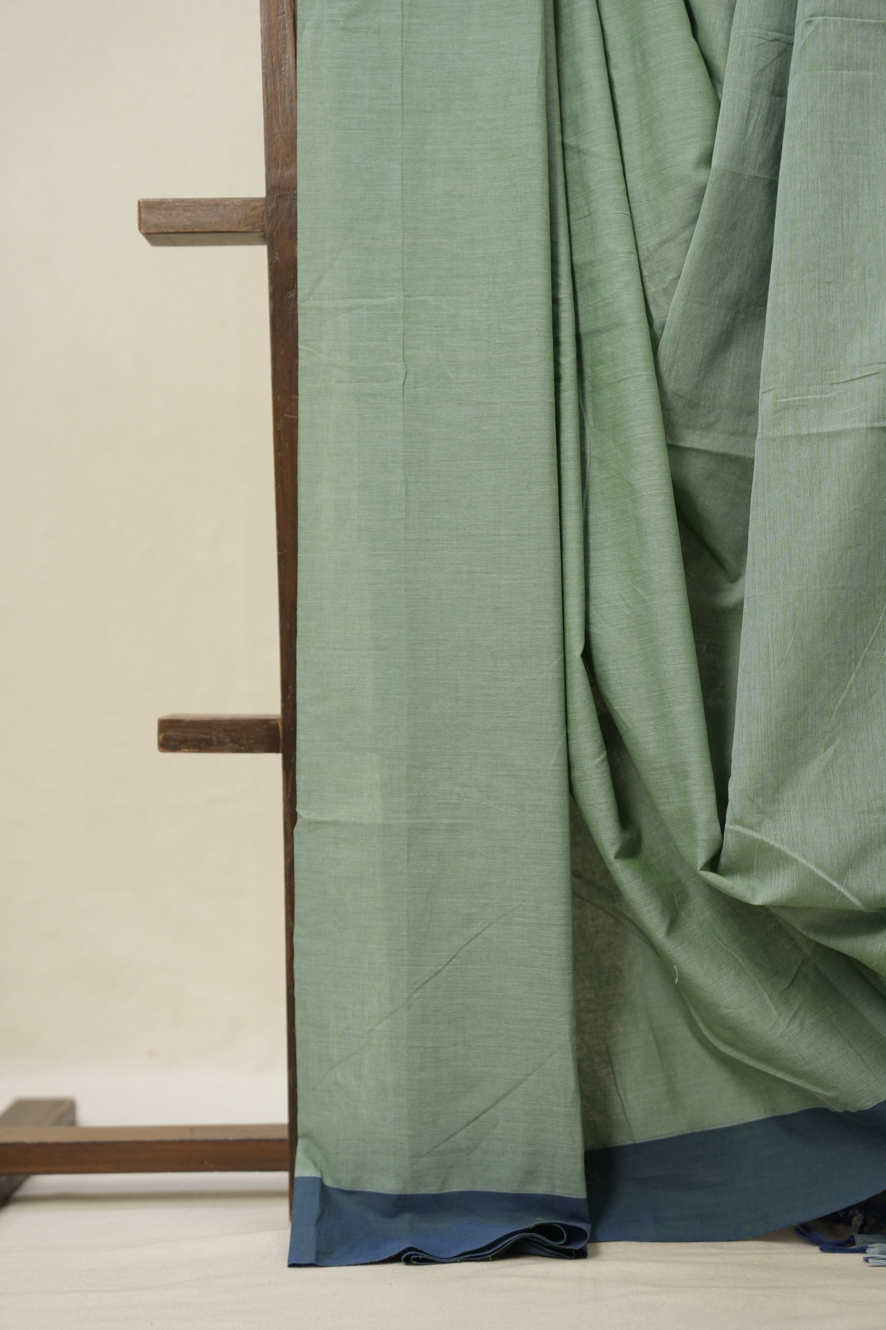 Sage Green Plain Cotton Ilkal Saree - SRSGPCIS769