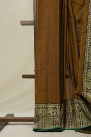 Golden Khaki Narayan Peth Cotton Saree - SRGKNPCS19