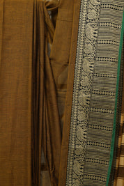 Golden Khaki Narayan Peth Cotton Saree - SRGKNPCS19