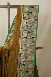 Golden Khaki Narayan Peth Cotton Saree - SRGKNPCS19