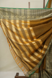 Golden Khaki Narayan Peth Cotton Saree - SRGKNPCS19