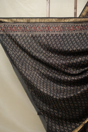 Maroon HBP Cotton Silk Saree With Maheshwari Border - SRMCSS1409