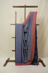 Blue Cotton Iikal Saree - SRBCIS1003