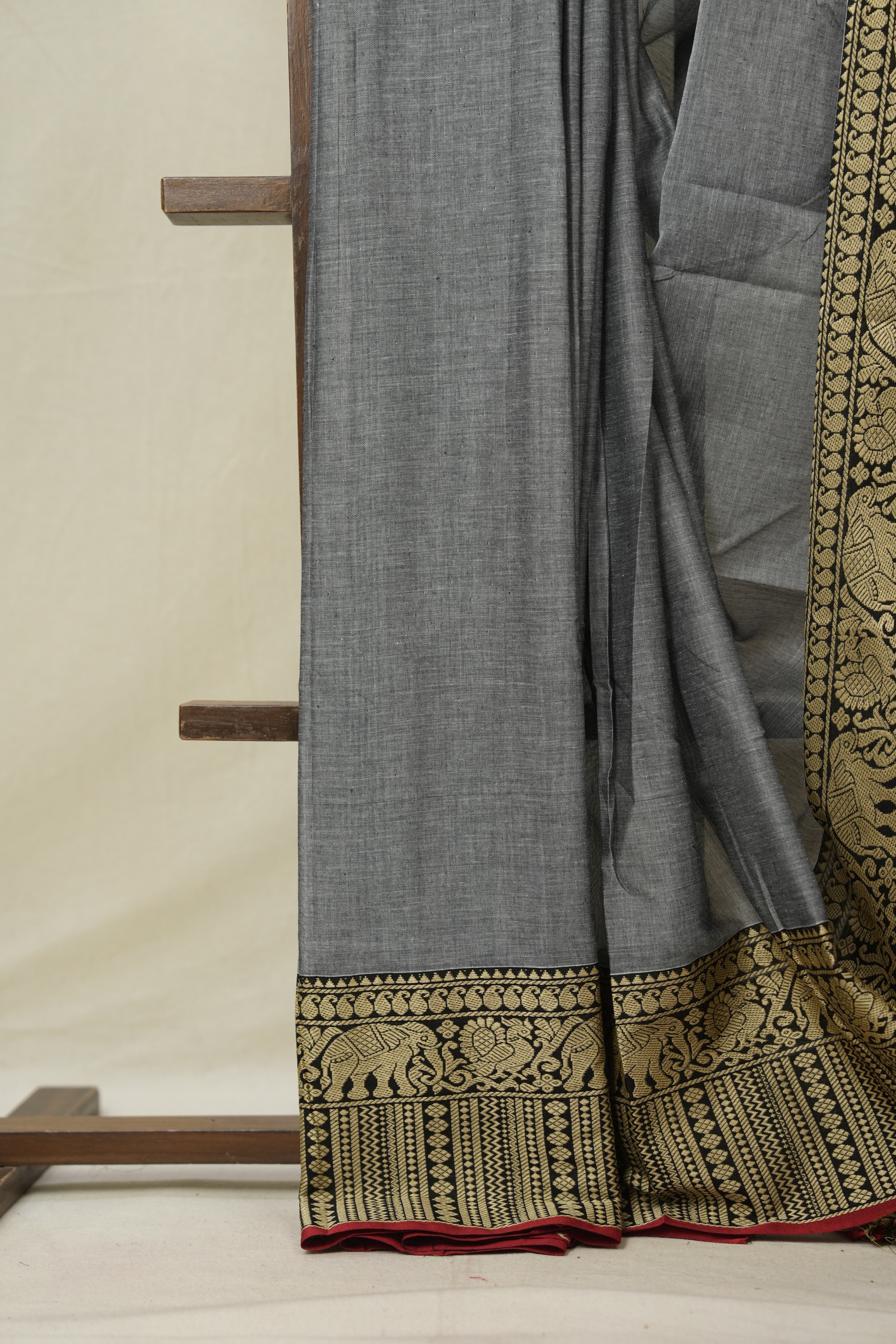 Grey Narayan Peth Cotton Saree - SRGNPCS20