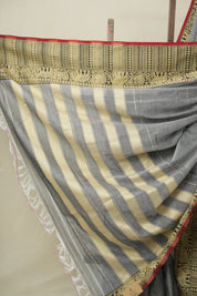 Grey Narayan Peth Cotton Saree - SRGNPCS20