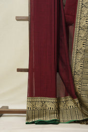 Maroon Narayan Peth Cotton Saree - SRMNPCS22
