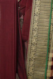Maroon Narayan Peth Cotton Saree - SRMNPCS22