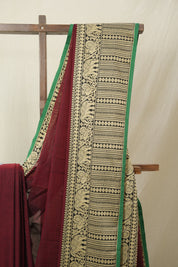Maroon Narayan Peth Cotton Saree - SRMNPCS22