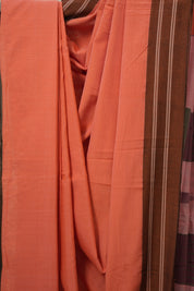 Orange Cotton IIkal Saree - SROCIS1002
