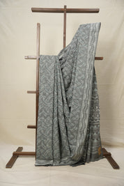 Disperse Grey HBP Cotton Saree - SRDGCS2824