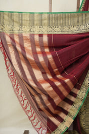 Maroon Narayan Peth Cotton Saree - SRMNPCS22