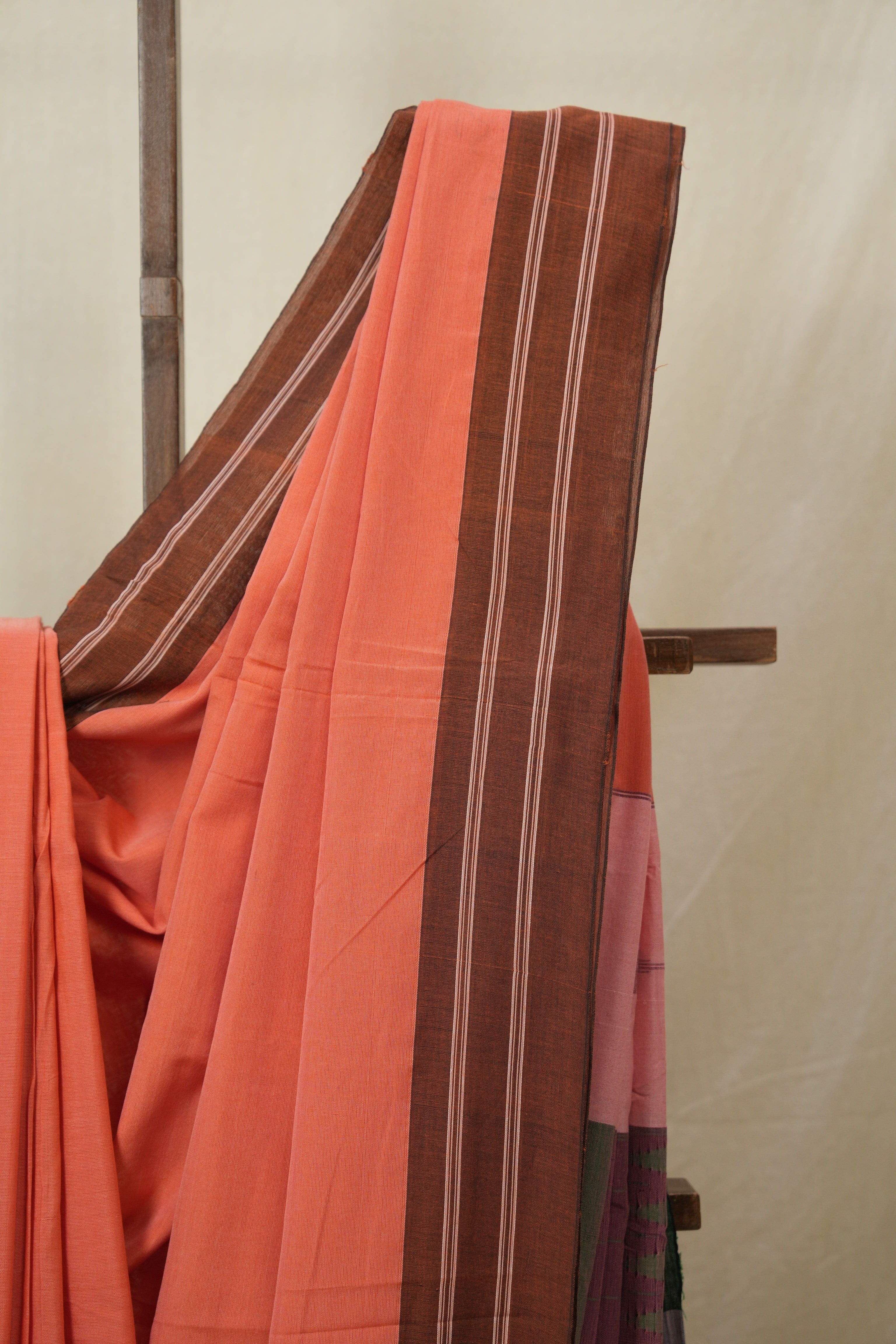 Orange Cotton IIkal Saree - SROCIS1002