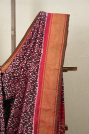 Maroon Red Pochampalli Silk Ikat Saree - SRMRPSIS207