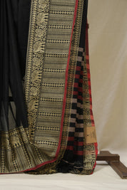 Black Narayan Peth Cotton Saree - SRBNPCS23