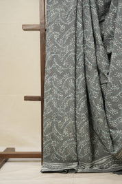 Disperse Grey HBP Cotton Saree - SRDGCS2824