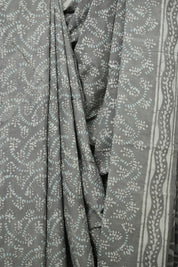 Disperse Grey HBP Cotton Saree - SRDGCS2824