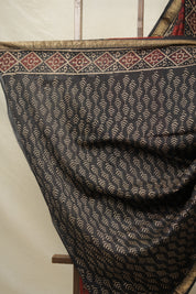 Maroon HBP Cotton Silk Saree With Maheshwari Border - SRMCSS1408