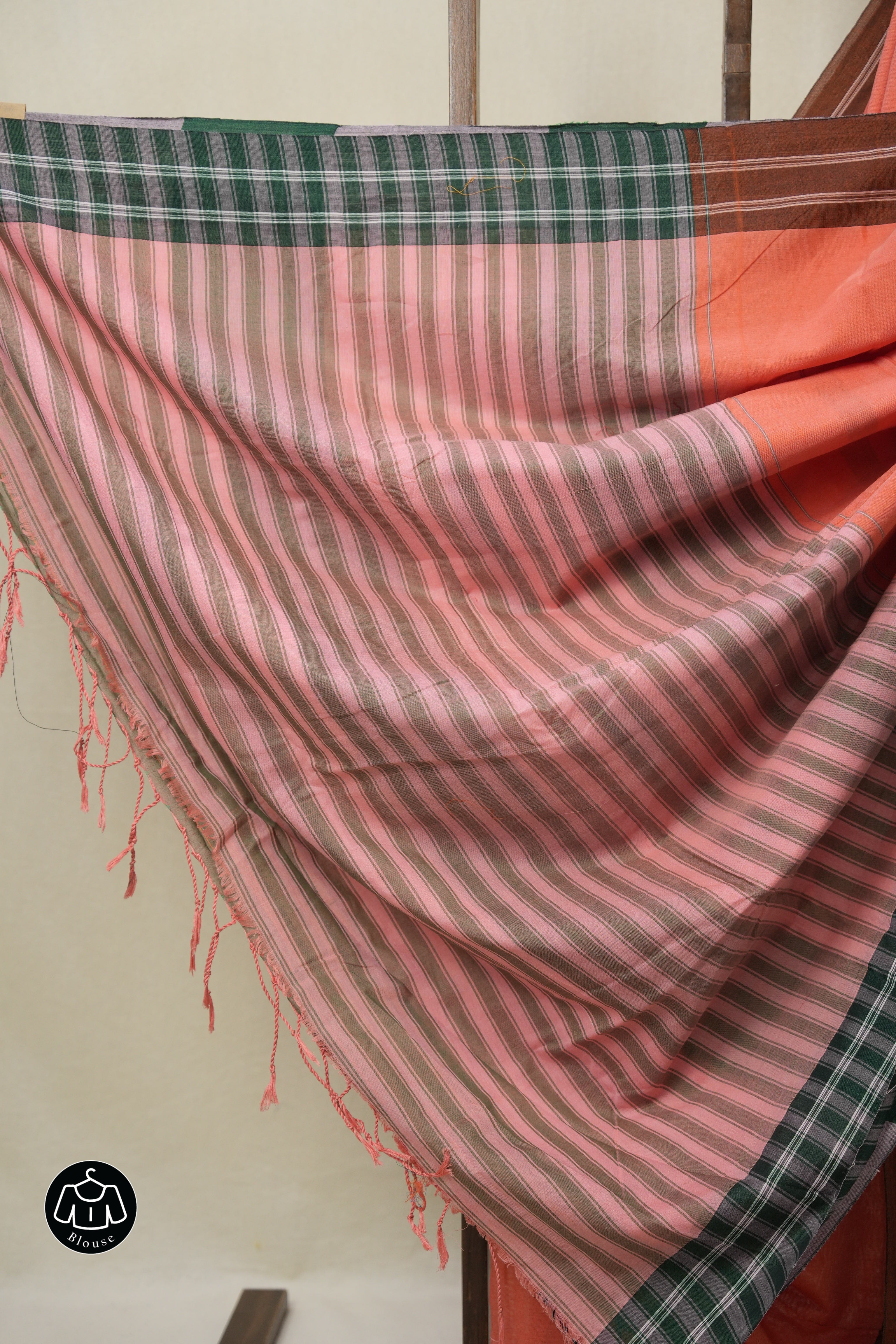 Orange Cotton IIkal Saree - SROCIS1002