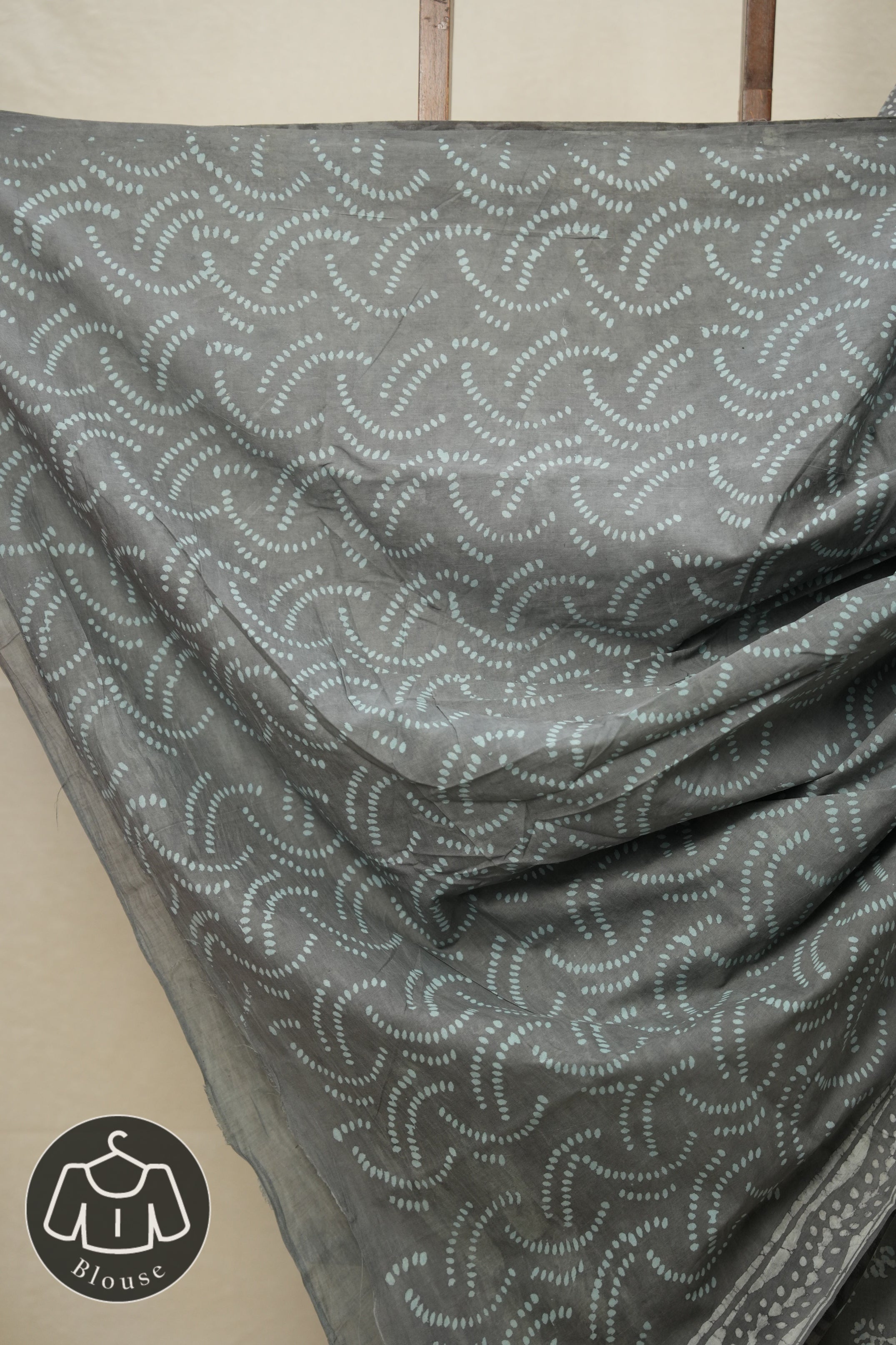 Disperse Grey HBP Cotton Saree - SRDGCS2824